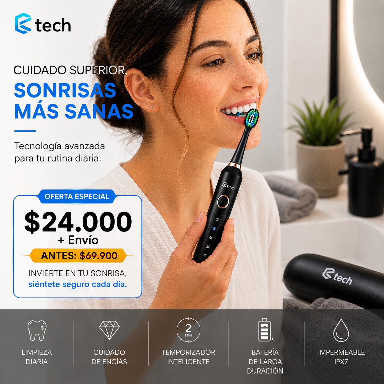 Cepillo dental | Eléctrico | Recargable | Water profe