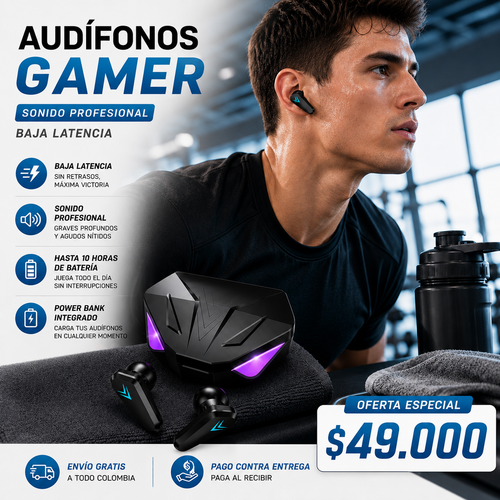 Audífonos Gamer | Baja latencia | Batería larga duración