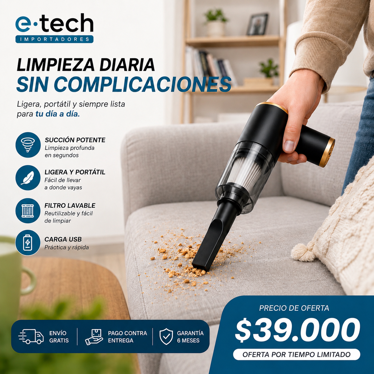 Aspiradora Recargable | 3 en 1 | Sopladora | Infladora