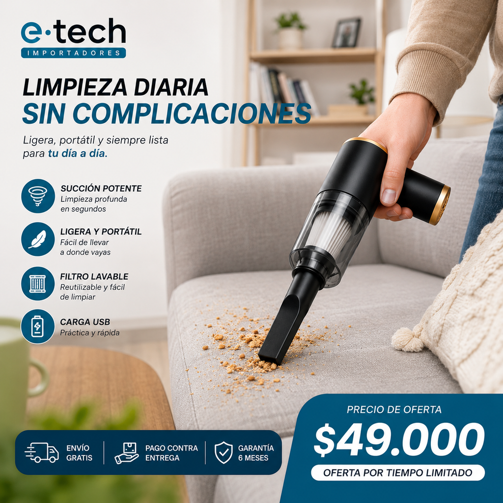 Aspiradora Recargable | 3 en 1 | Sopladora | Infladora