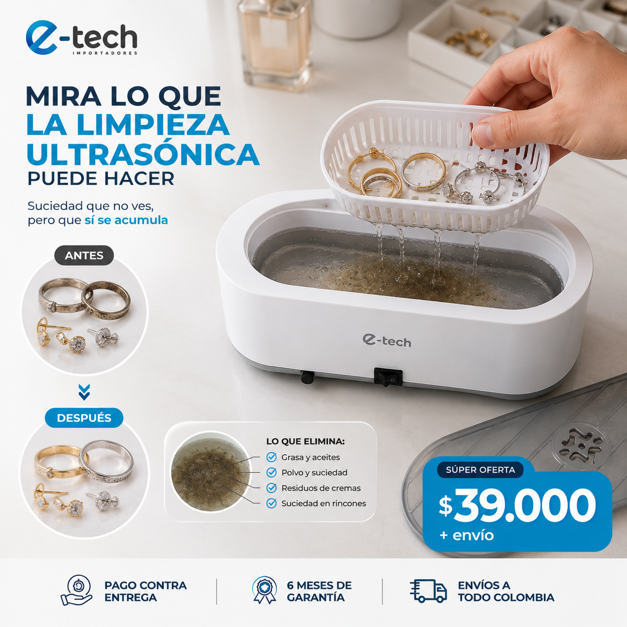 Limpiador Ultrasonico | Joyas | Gafas
