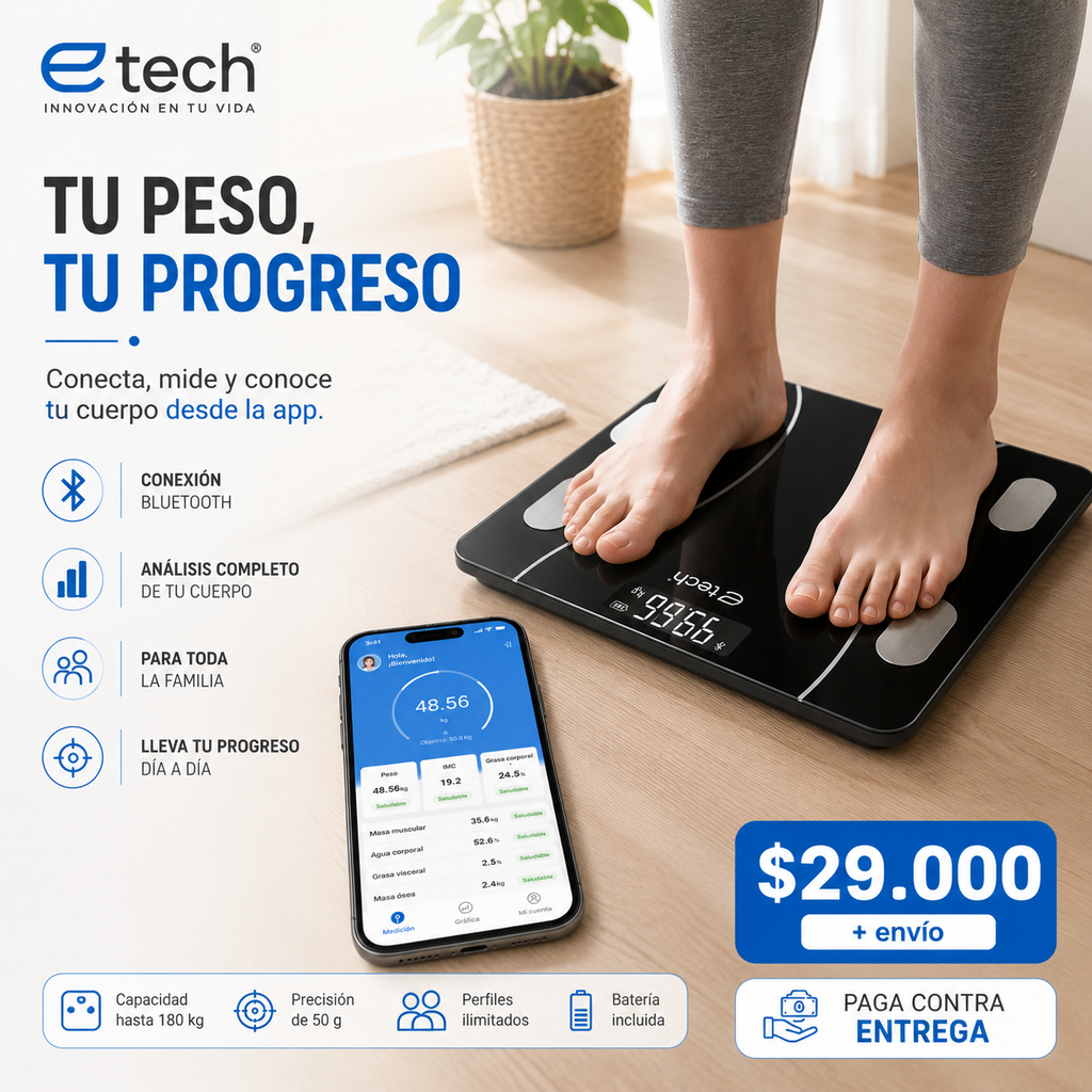 Bascula inteligente | Con app seguimiento de progreso