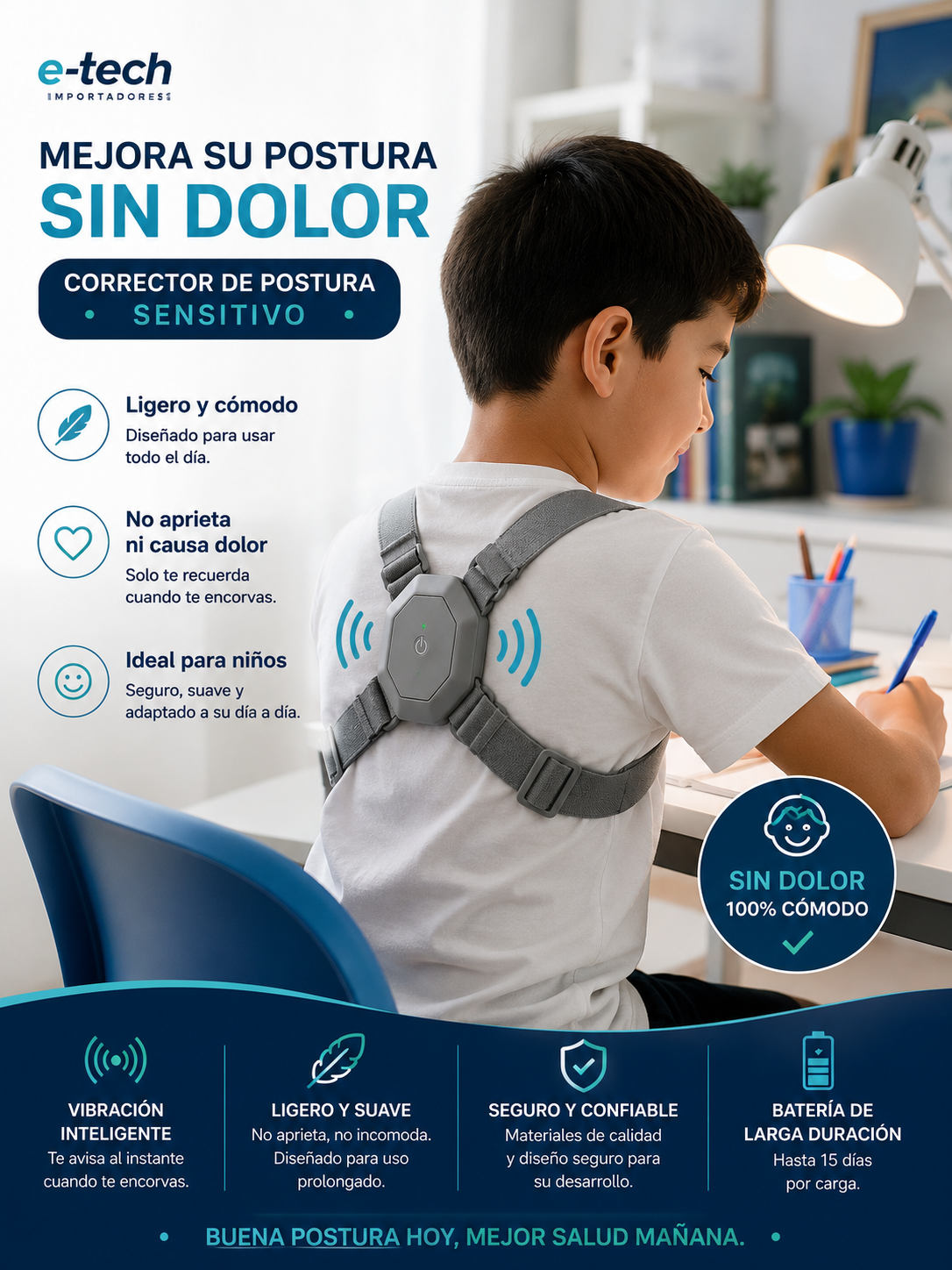 Corrector de Postura | Sensitivo | Cero dolor | Talla ajustable